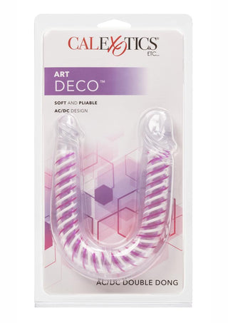 Art Deco AC DC Double Dildo - Clear/Purple - 12.25in