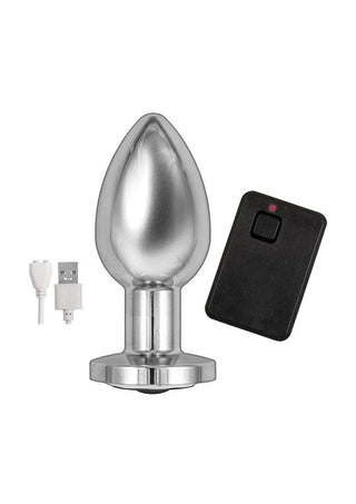 Ass-Sation Remote Control Rechargeable Vibrating Metal Anal Plug