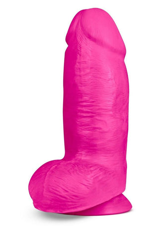 Au Naturel Bold Chub Dildo with Suction Cup and Balls - Pink - 10in