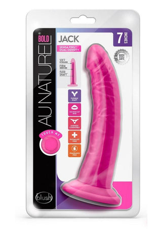 Au Naturel Bold Jack Dildo with Suction Cup - Pink - 7in