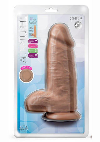 Au Naturel Chub Dildo with Suction Cup - Caramel/Mocha - 10in