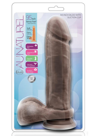 Au Naturel Dildo with Suction Cup - Chocolate - 9.5in