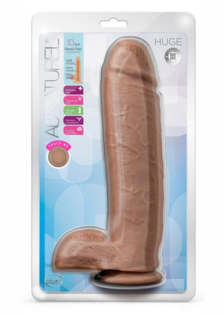 Au Naturel Huge Sensa Feel Dildo with Suction Cup - Caramel/Mocha - 10in