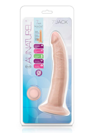 Au Naturel Jack Dildo with Suction Cup - Flesh/Vanilla - 7in