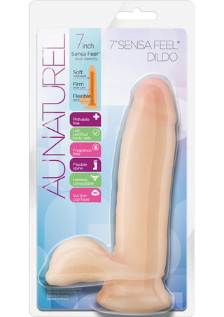 Au Naturel Sensa Feel Dildo with Balls - Flesh/Vanilla - 7in