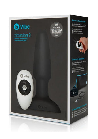 B-Vibe Rimming Plug 2 Rechargeable Silicone Anal Plug - Black