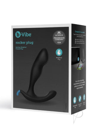 B-Vibe Rocker Plug Silicone Weighted Prostate Plug - Black