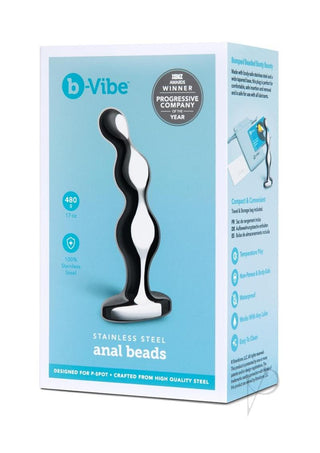 B-Vibe Stainless Steel Anal Beads - Silver