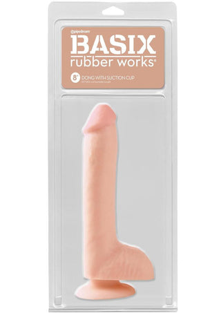 Basix Rubber Works Dong with Suction Cup - Flesh - 8in