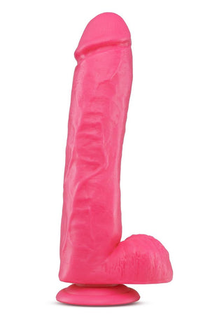 Big As Fuk Dildo with Balls - Pink - 11in