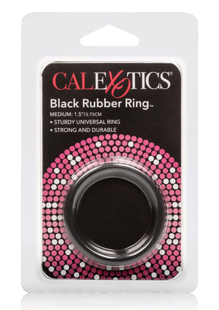 Black Rubber Cock Ring - Black - Medium