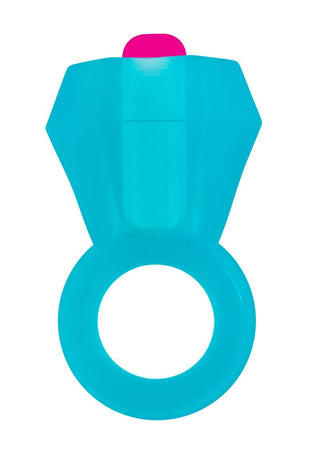 Bling Pop Vibrating Cock Ring - Blue