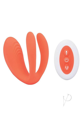 Bodywand Id Bridge Rechargeable Silicone Vibrator with Clitoral Stimulator - Orange