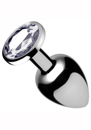 Booty Sparks Clear Gem Large Anal Plug - Clear/Metal - Large