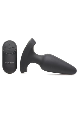 Booty Sparks Laser F... Me Rechargeable Silicone Anal Plug with Remote Control - Medium - Black with Red Light - Black - Medium