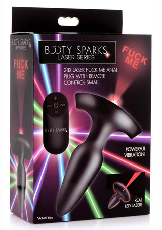 Booty Sparks Laser F... Me Rechargeable Silicone Anal Plug with Remote Control - Small - Black with Red Light - Black - Small