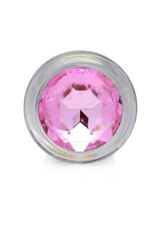 Booty Sparks Pink Gem Glass Anal Plug