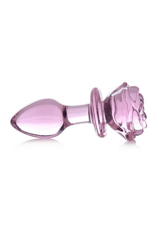 Booty Sparks Pink Rose Glass Anal Plug