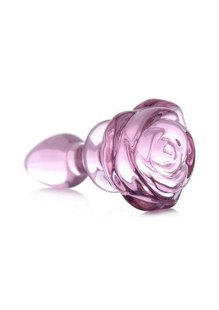 Booty Sparks Pink Rose Glass Anal Plug