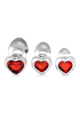 Booty Sparks Red Heart Gem Glass Plug