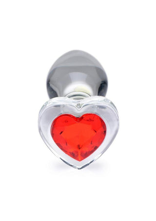 Booty Sparks Red Heart Glass Anal Plug