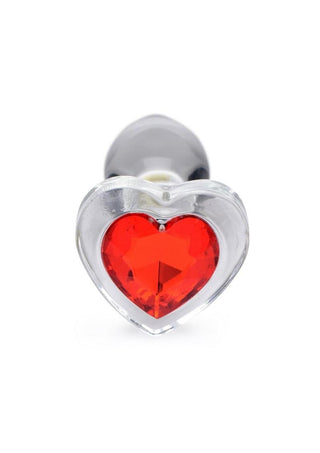 Booty Sparks Red Heart Glass Anal Plug