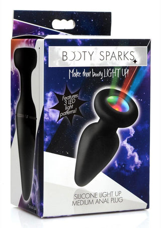 Booty Sparks Silicone Light-Up Anal Plug - Black - Medium