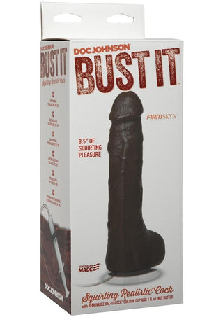 Bust It Squirting Dildo - Black/Chocolate - 8.5in