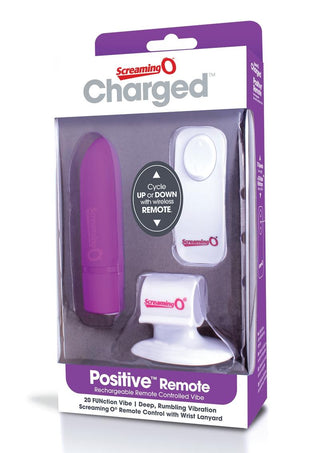 Charged Positive Wireless Remote Control USB Rechargeable Vibe Waterproof - Grape/Purple