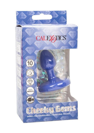 Cheeky Gems Rechargeable Silicone Vibrating Probe - Blue - Small