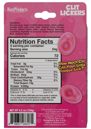 Clit Lickers Clit Shaped Gummies Strawberry Flavored