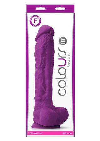 Colours Pleasures Silicone Dildo - Purple - 10in