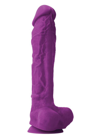 Colours Pleasures Silicone Dildo - Purple - 10in