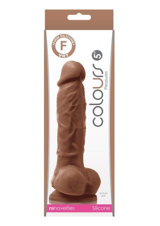 Colours Pleasures Silicone Dildo - Brown/Caramel - 5in