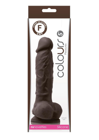 Colours Pleasures Silicone Dildo - Brown/Chocolate - 5in