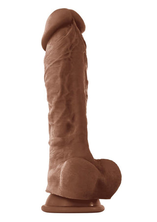 Colours Pleasures Silicone Dildo - Brown/Caramel - 8in