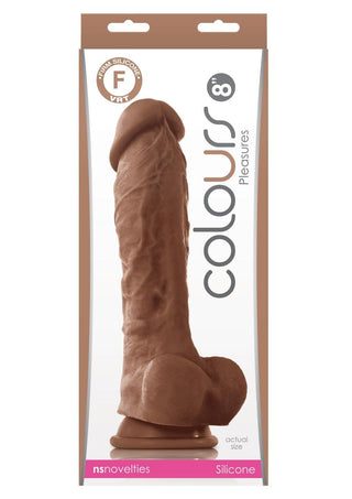 Colours Pleasures Silicone Dildo - Brown/Caramel - 8in