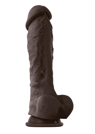 Colours Pleasures Silicone Dildo - Brown/Chocolate - 8in