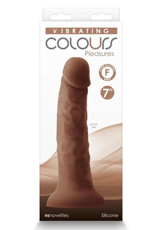 Colours Pleasures Silicone Vibrating Dildo - Brown - 7in