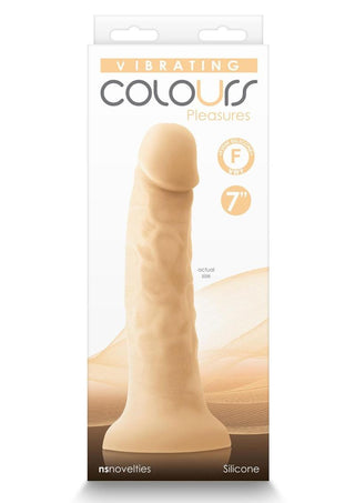 Colours Pleasures Silicone Vibrating Dildo - White - 7in