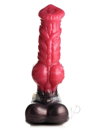 Creature Cocks Cujo Canine Silicone Dildo - Black/Red - XLarge