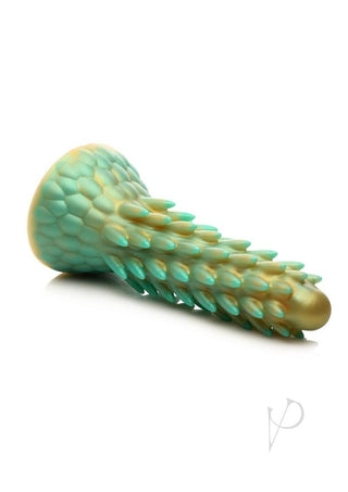 Creature Cocks Stegosaurus Spiky Reptile Silicone Dildo - Gold/Teal