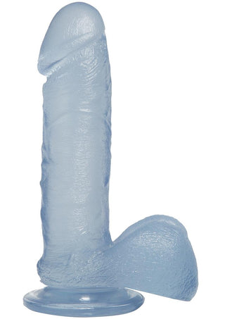 Crystal Jellies Dildo with Balls - Clear - 7in