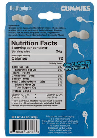 Cummies Sperm Shaped Gummies Pina Colada Flavored