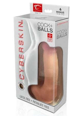 Cyberskin Cyber Cock with Balls Dildo - Caramel/Flesh