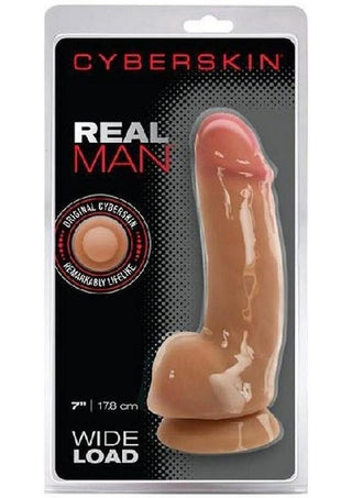 Cyberskin Real Man Wide Load Dildo - Flesh/Vanilla - 7in