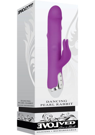 Dancing Pearl Rabbit Rechargeable Silicone Rabbit Vibrator - Purple