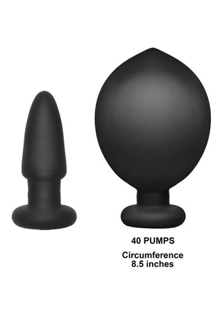 Deluxe Wonder Plug Inflatable Silicone Vibrating Butt Plug with Remote Control