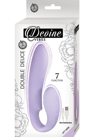 Devine Vibes Double Deuce Rechargeable Silicone Dual Motor Vibrator - Lavender/Purple