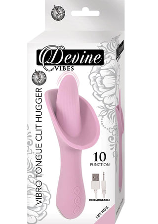 Devine Vibes Vibro Tongue Clit Hugger Rechargeable Silicone Vibrator - Pink